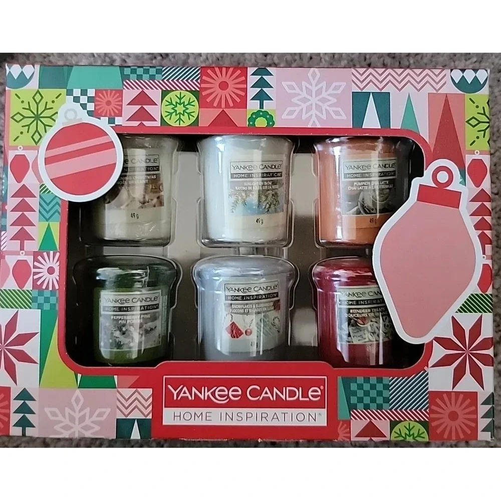 Yankee Candle 6 Votive Set Christmas‎ Reindeer Treats Pepperberry Pine Pumpkin